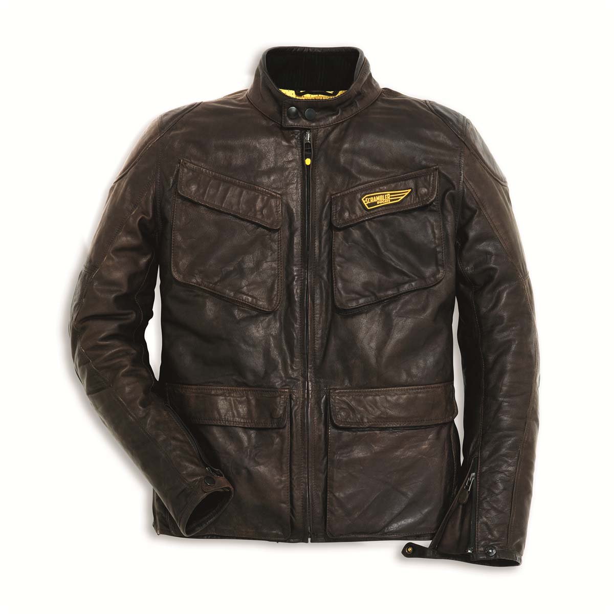 Ducati Scrambler ブラウンレザージャケット Ducati Men's Scrambler Quattrotasche Leather Jacket 54 : Amazon.in